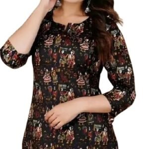 SIROTA Reyon Short Top for Women | Tunic for Jeans Short Kurti | Stylish Straight Ladies Kurta | Ethnic Kurta for Girls