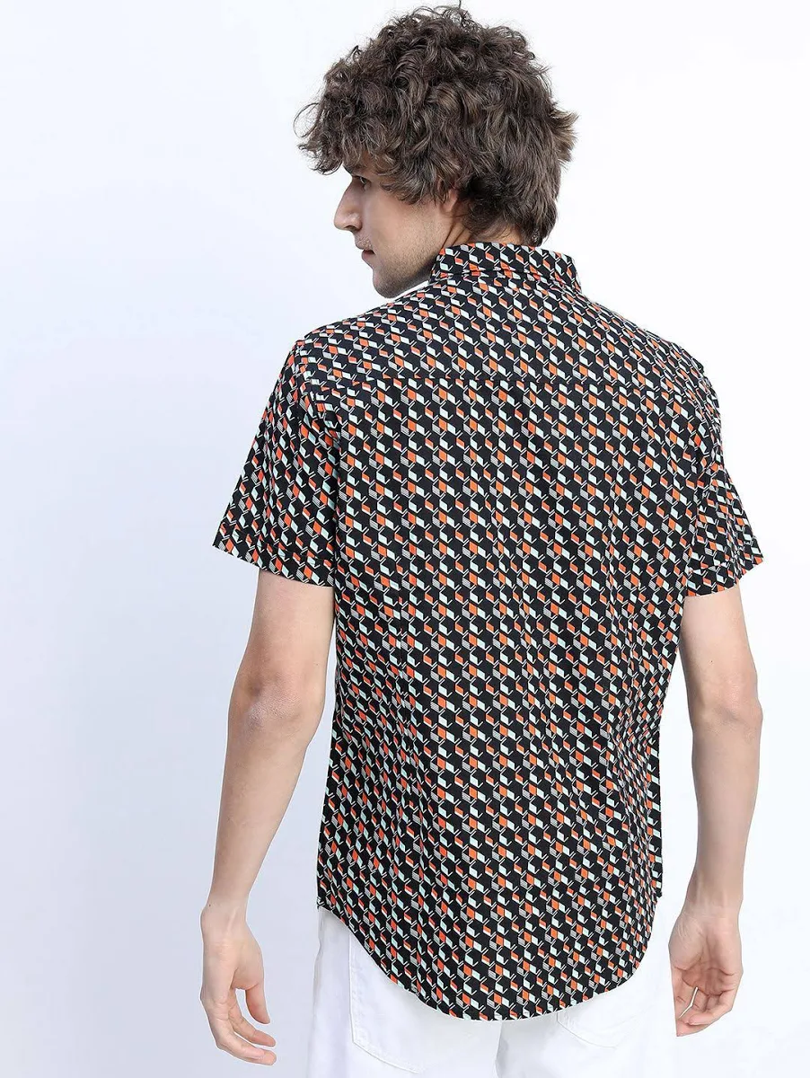 Highlander Men's Slim Fit Printed Shirt