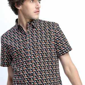 Highlander Men's Slim Fit Printed Shirt