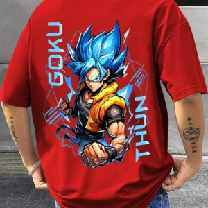 RetroTees Men Graphic Print Round Neck Cotton Blend Red T-Shirt