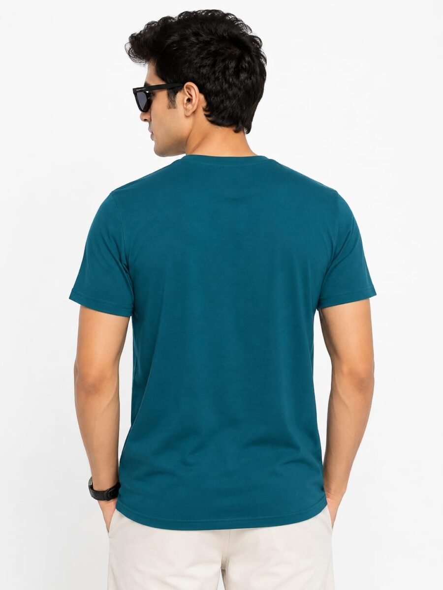 "Stay Positive" Graphic Printed Teal/Petrol Blue T-Shirt - Premium Casual Wear - Image 2