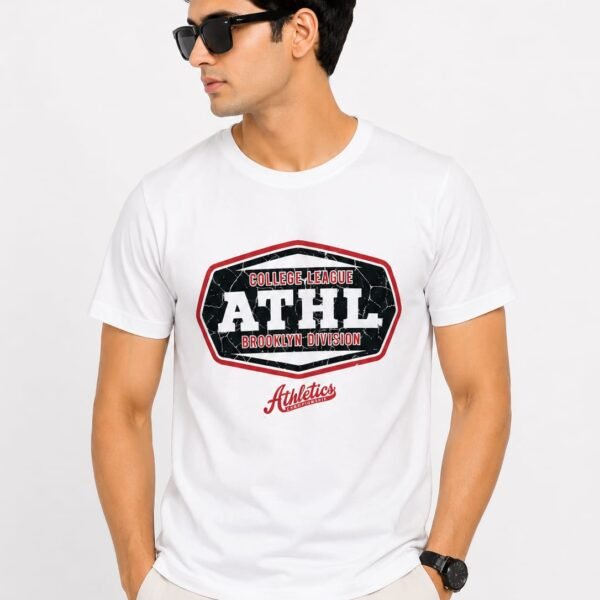"College League" Athletics Brooklyn Division Graphic White T-Shirt