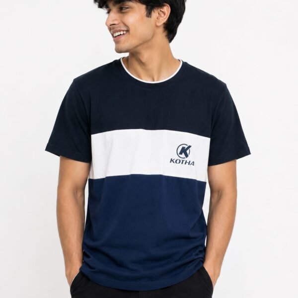 KOTHA Premium Color-Block Round Neck T-Shirt