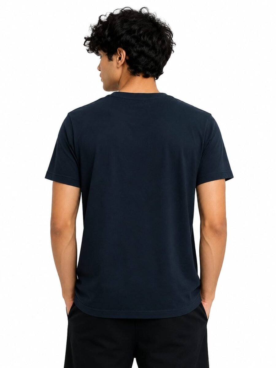 "Stronger Than You Think" Motivational Graphic Printed Navy Blue T-Shirt - Image 2