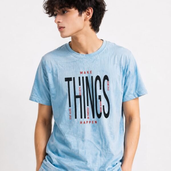 "Make Things Happen" Motivational Graphic Sky Blue T-Shirt