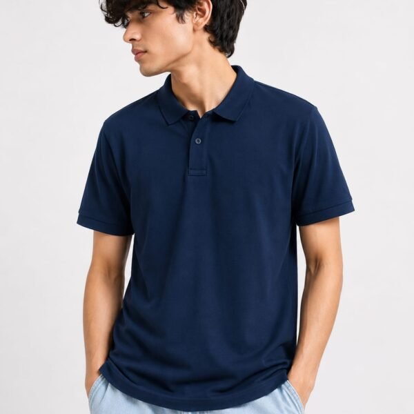 Premium Solid Navy Blue Polo Color T-Shirt