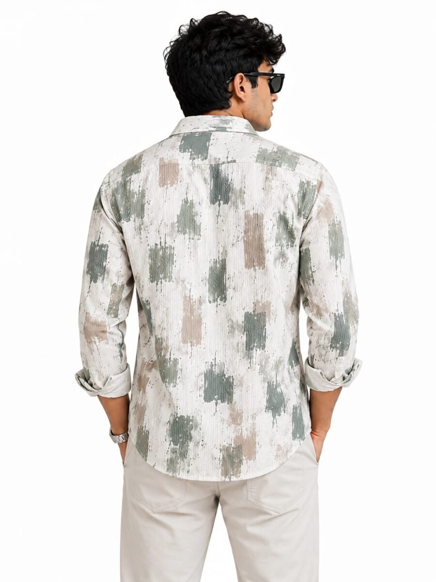 Premium Abstract Print Casual Full-Sleeve Shirt - Image 2